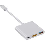 Переходник Buro USB Type-C (m) HDMI (f) USB 3.0 A(f) USB Type-C (f) (BHP RET TPC-HDM) белый