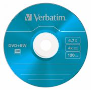 Диск DVD+RW Verbatim 4.7Gb 4x Slim case (5шт) Color (43297)