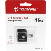 Флеш карта microSDHC 16GB Transcend TS16GUSD300S-A