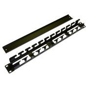 Кабельный органайзер горизонтальный Hyperline CM-1U-ML-COV односторонний пальцы 1U шир.:19