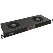 Модуль вентиляторный Hyperline (TRFA-WB-MICR-2F-RAL9004) 2 вент. с термостатом черный (упак.:1шт)