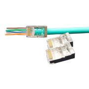 Коннектор Hyperline (PLEZ-8P8C-U-C5-SH-100) FTP кат.5E RJ45 прозрачный (упак.:100шт)