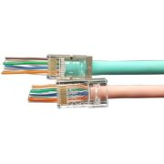 Коннектор Hyperline (PLEZ-8P8C-U-C6-SH-100) FTP кат.6 RJ45 прозрачный (упак.:100шт)