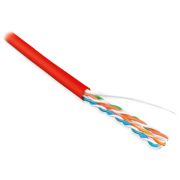 Кабель информационный Hyperline UUTP4-C5E-S24-IN-LSZH-RD-100 кат.5E U/UTP 4X2X24AWG LSZH внутренний 100м красный