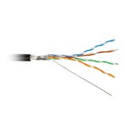 Кабель информационный Hyperline FUTP4-C5E-S24-OUT-PE-BK-500 кат.5E F/UTP 4X2X24AWG PE внешний 500м черный