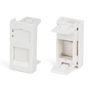 Вставка Hyperline SIP2-1K-M45-22.5 со шторкой 22.5x45 1xKeystone пластик белый (упак.:1шт)