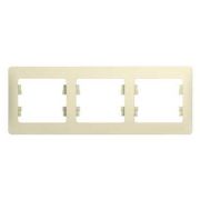 Рамка Schneider Electric Glossa GSL000203 накладная 3x горизонтальный монтаж пластик бежевый