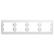 Рамка Schneider Electric Glossa GSL000104 накладная 4x горизонтальный монтаж пластик белый