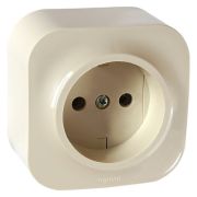 Розетка силов. Legrand Quteo 782240 откр. IP20 слоновая кость