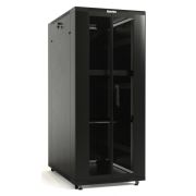 Шкаф коммутационный Hyperline (TTB-1866-DD-RAL9004) напольный 18U 600x600мм пер.дв.перфор.2ств. задн.дв.перфор. 800кг черный 510мм 988мм IP20 сталь
