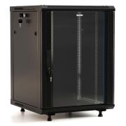 Шкаф коммутационный Hyperline (TWB-FC-1566-GP-RAL9004) настенный 15U 600x600мм пер.дв.стекл 60кг черный 787мм IP20 сталь