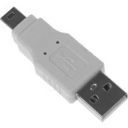 Переходник Ningbo mini USB B (m) USB A(m) серый