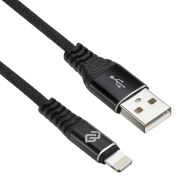 Кабель Digma LIGHT-1.2M-BLK USB (m)-Lightning (m) 1.2м черный