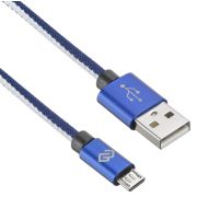 Кабель Digma MICROUSB-2M-BRAIDED-BL USB (m)-micro USB (m) 2м синий