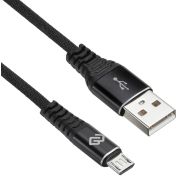 Кабель Digma MICROUSB-2M-BRAIDED-BLK USB (m)-micro USB (m) 2м черный