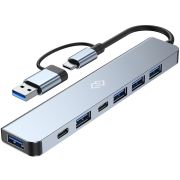 Разветвитель USB-C + USB-A Digma DHUB-7USB-AC
