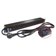 Блок распределения питания Lanmaster TWT-PDU-16A8C9L-3.0 верт.размещ. 8xC19 базовые 16A Schuko 3м