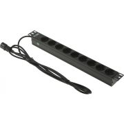 Блок распределения питания Lanmaster TWT-PDU19-10A9P4-3.0 гор.размещ. 9xSchuko базовые 10A C14 3м