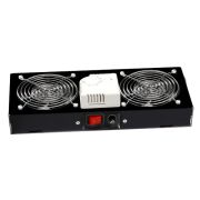 Модуль вентиляторный Lande (LN-FAN-THM-2FWM-BL) 2 вент. с термостатом черный (упак.:1шт)
