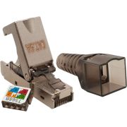 Коннектор Suprlan (10-0240-1) STP кат.6A RJ45 с защитным колпачком серый