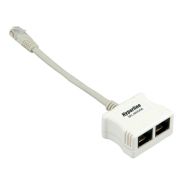 Адаптер Hyperline (SPL-YT4-E2-E2) белый (упак.:1шт)