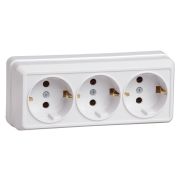 Розетка силов. IEK Октава ERO31-K01-16-DC 3розет. тройн. откр. зазем. крыш. IP20 белый (упак.:1шт)