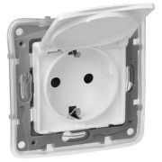 Розетка силов. Legrand Etika 672232 скрыт. зазем. крыш. IP44 белый