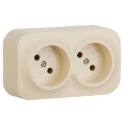 Блок силов. Legrand Quteo 782242 2розет. IP20 слоновая кость