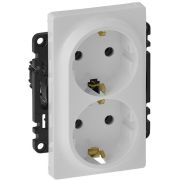 Розетка силов. Legrand Valena Life 753127 скрыт. зазем. IP20 белый
