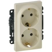 Розетка силов. Legrand Valena Life 753227 2розет. скрыт. зазем. IP20 слоновая кость