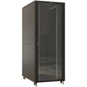 Шкаф коммутационный Hyperline (TTBR-4288-AS-RAL9004) напольный 42U 800x800мм пер.дв.стекл задн.дв.спл.стал.лист 2 бок.пан. 1000кг черный 710мм 2055мм IP20 сталь