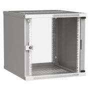 Шкаф коммутационный ITK Linea WE (LWE3-12U64-GF) настенный 12U 600x450мм пер.дв.стекл направл.под закл.гайки 50кг серый 400мм 15.8кг 200град. 585мм IP20 IK08 сталь