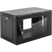 Шкаф коммутационный ЦМО (ШРН-6.350-9005) настенный 6U 600x350мм пер.дв.стекл 200кг черный 300мм 10кг 180град. 346мм IP20 металл