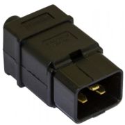 Вилка Hyperline CON-IEC320C20 (упак.:1шт) 1м черный